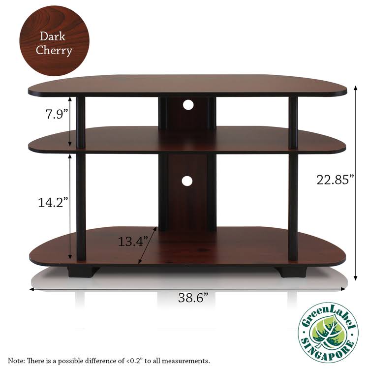 Black/Grey 3-Tier TV Entertainment Center V6778