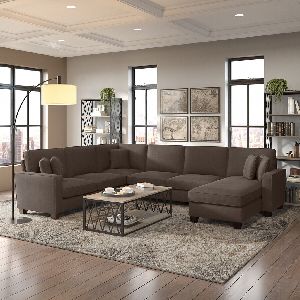 U Shaped Sectional Couch With Reversible Chaise Lounge A390494