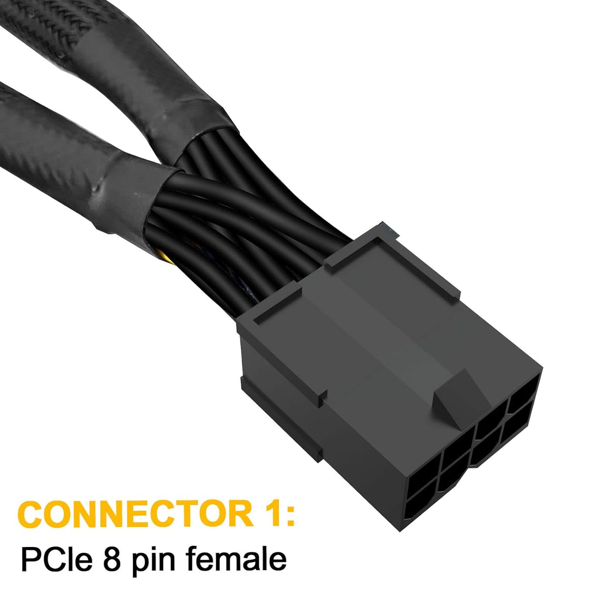 16AWG 8 Pin PCIE Splitter to Dual 8 Pin(6+2) Power Adapter Cable, 9ich 12 Pack P59066