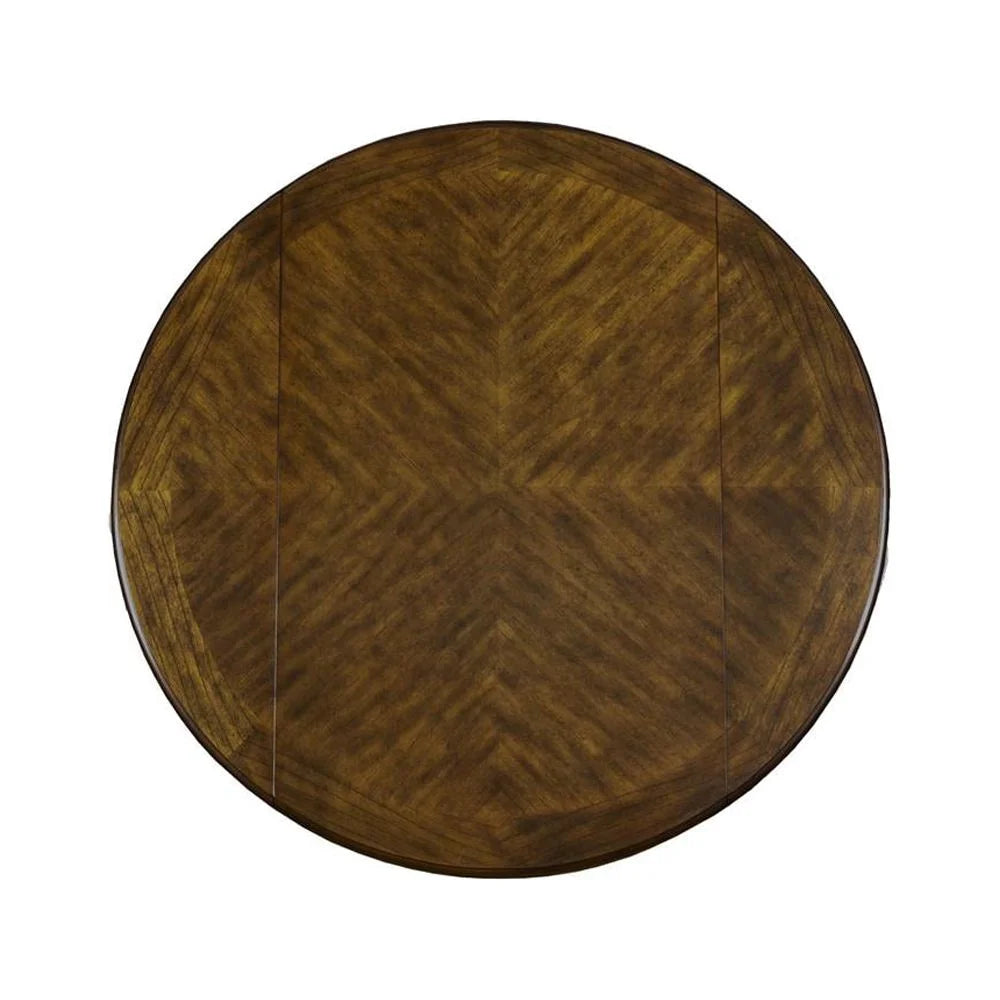 Solid Wood Drop Leaf Dining Table with 2 Chairs in Brown R28132