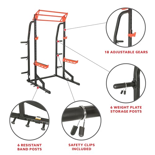Half Rack Power Cage with J-Hooks and Pull Up Bar S1987