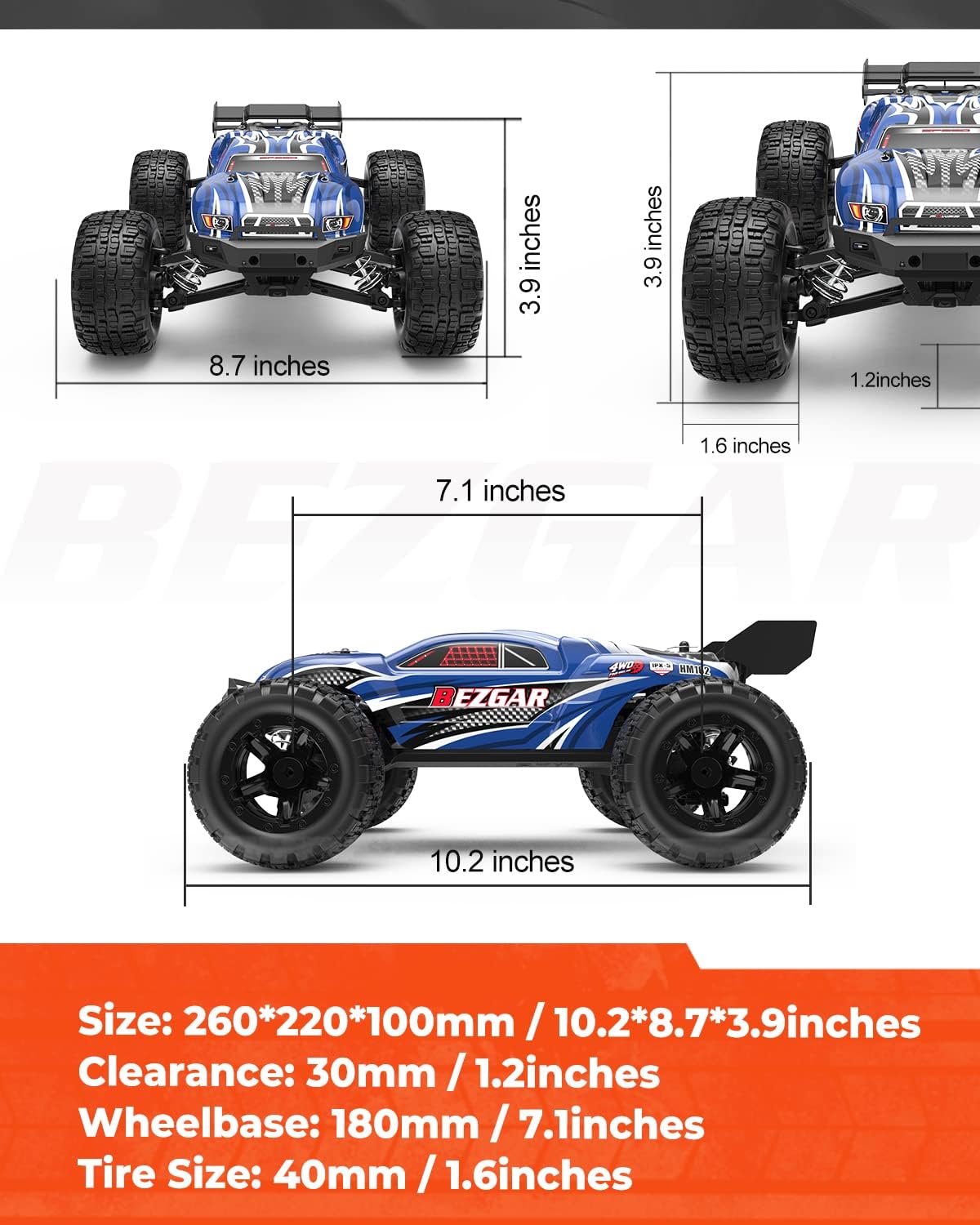 1:16 Scale 4WD Remote Control Electric Off Road RC Monster Truck U745
