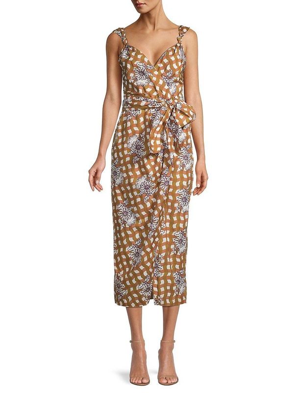 Gingham Whisper Midi Dress F6798