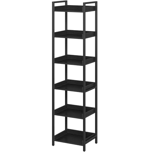 6 Tier Rustic Brown Bookshelf with 4 Hooks G261