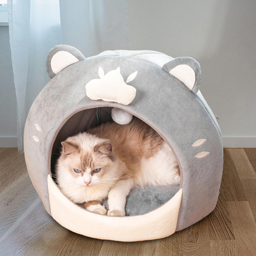 Cat Bed with Plush Ball Inner Cushion Machine Wash M9128