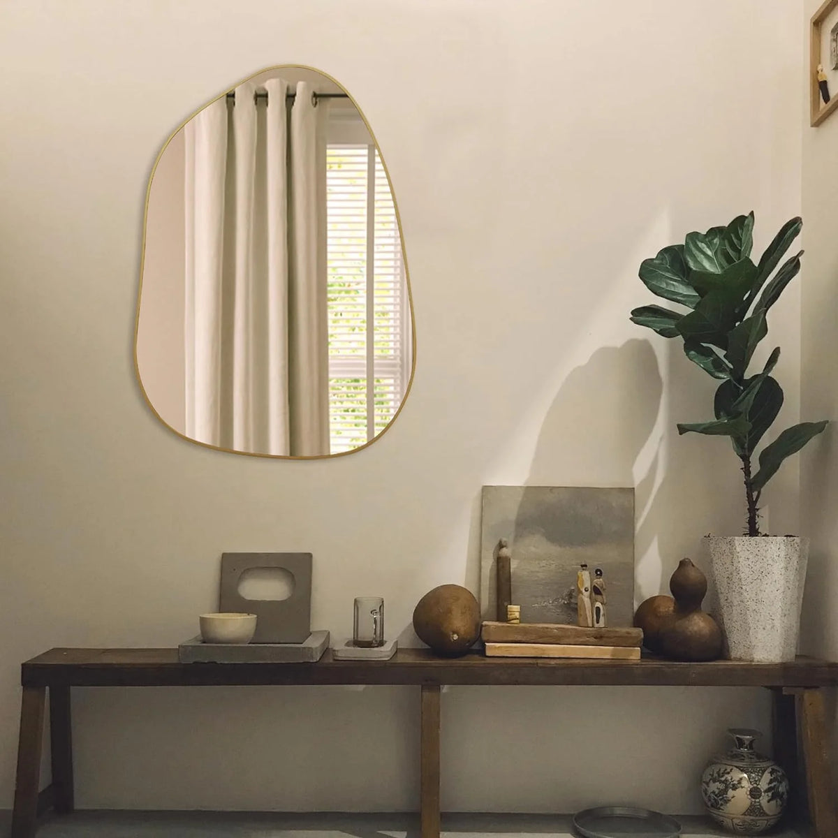Irregular Asymmetrical Wall Mirror Y94099