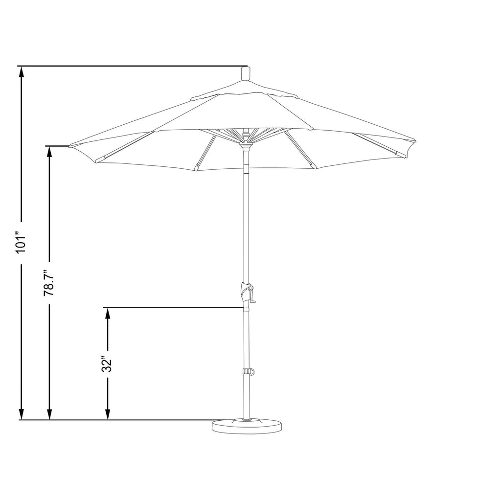 9-Foot Black Aluminum Market Umbrella J8874