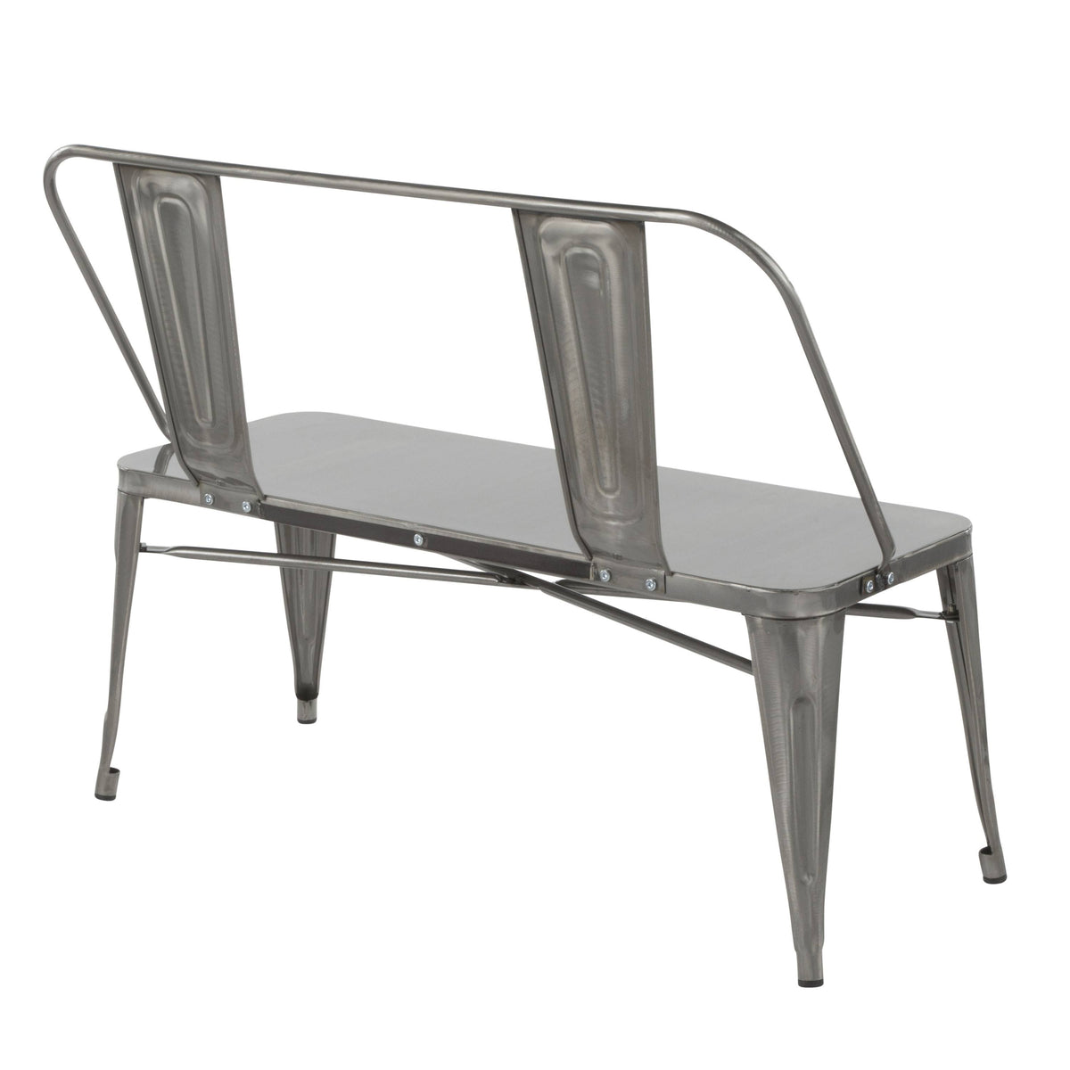 Clear Brushed Silver Metal Bench H899