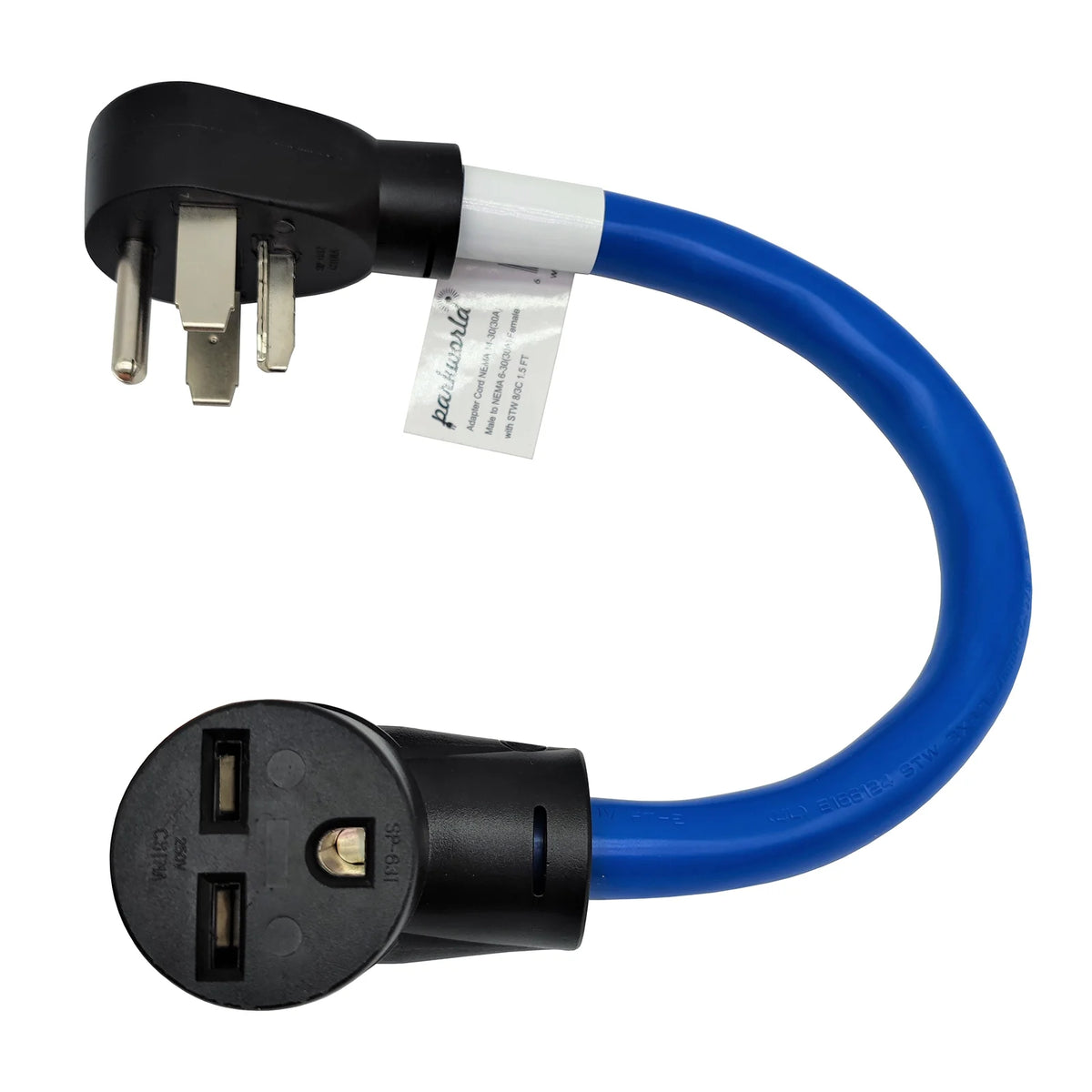 Adapter Cord Dryer 14-30P Male Right Angle to Welder 6-30R Female G220667