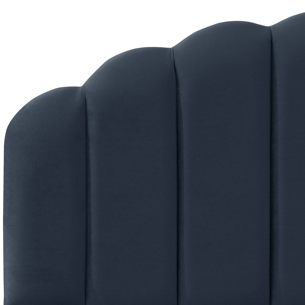 Navy Velvet Twin Bed Y110903