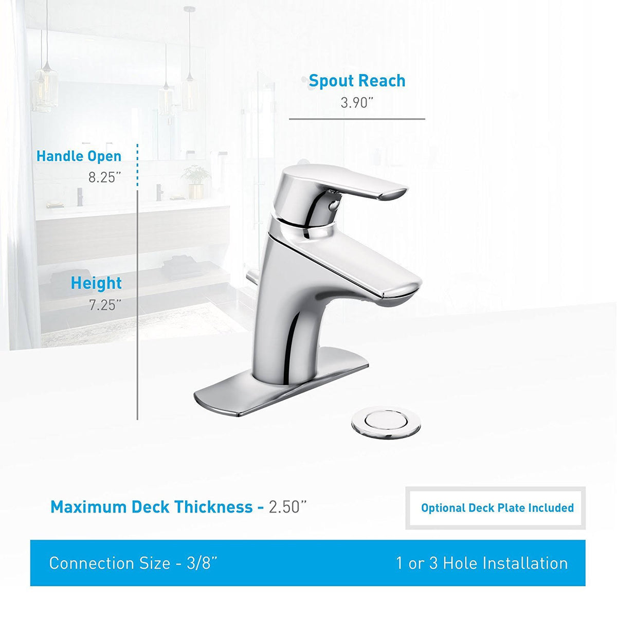 Single Handle Chrome Bathroom Faucet A28760