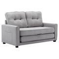 Grey Upholstered Loveseat Sofa with Pull-Out Bed J203082