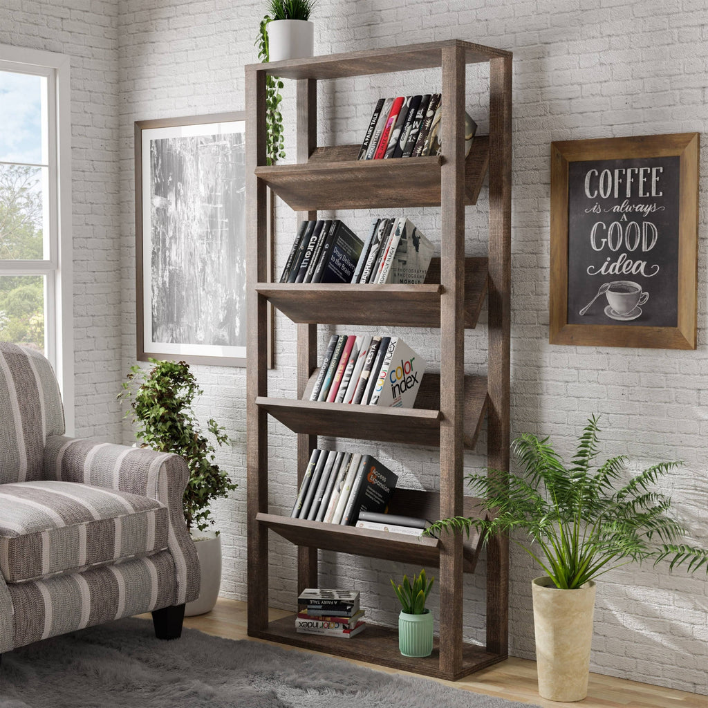 Walnut Oak 5-Shelf Bookcase H344712