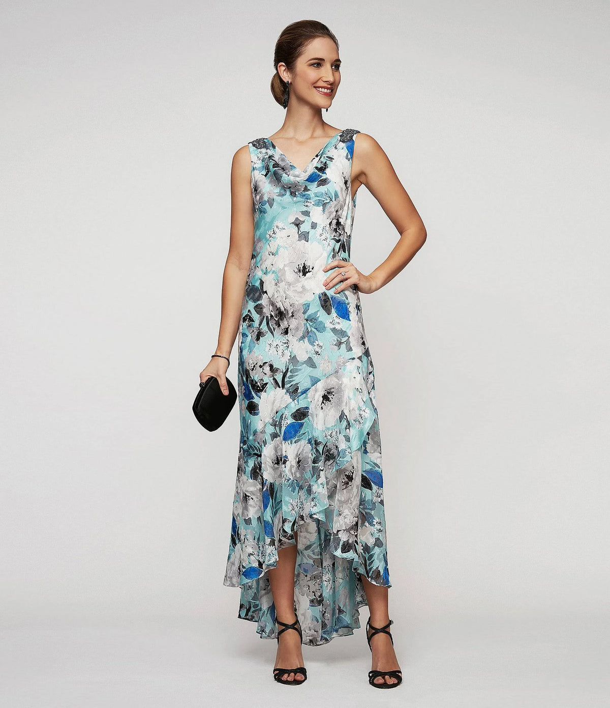 Floral Chiffon Gown J892821