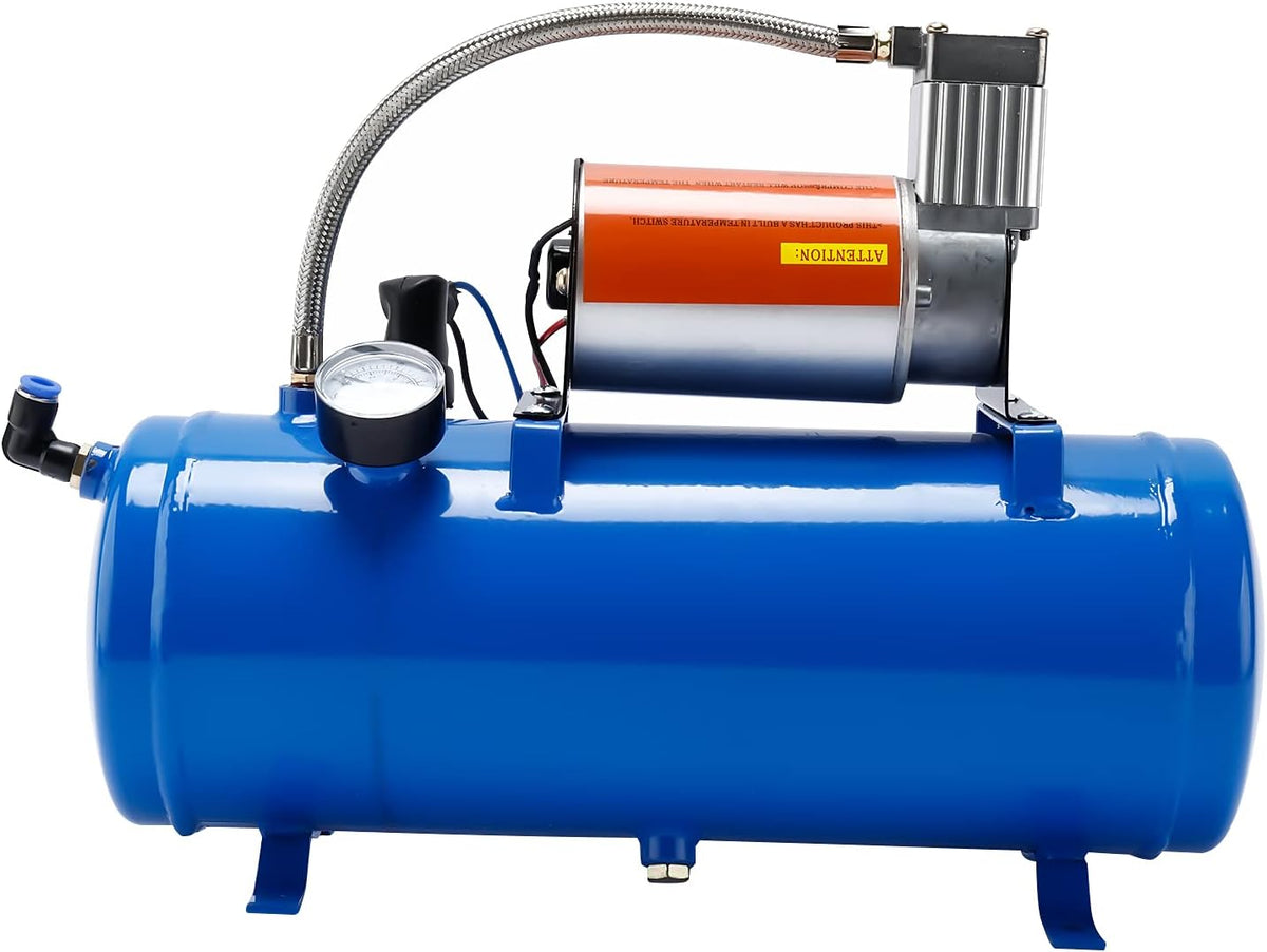 150DB Train Horns Kit with 120 PSI 12V Compressor and Gauge J763