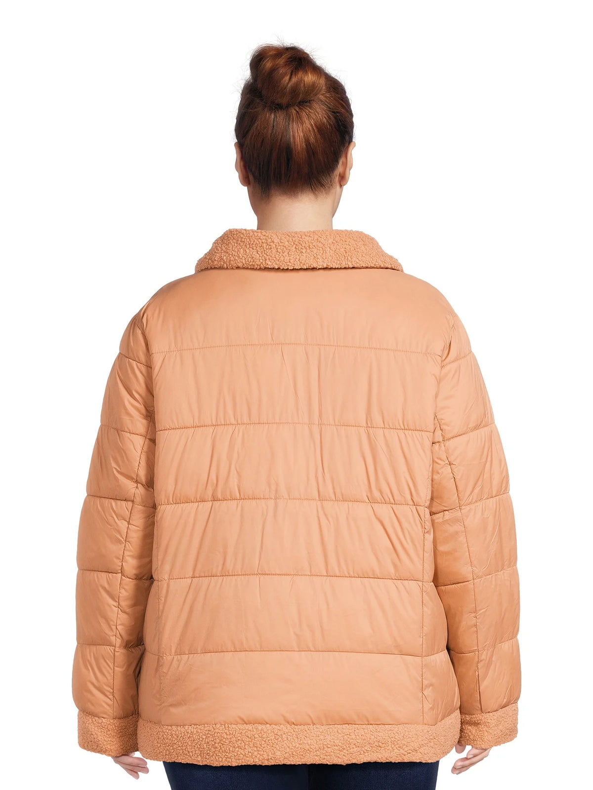 Faux Shearling Puffer Jacket A7061