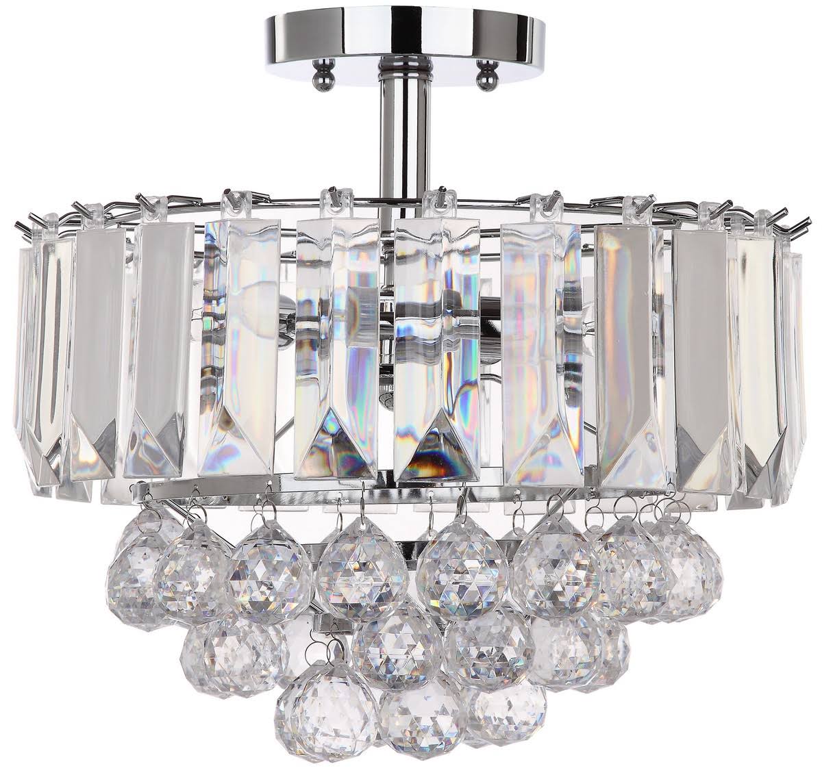 3-Light Chrome Acrylic Flush Mount G727