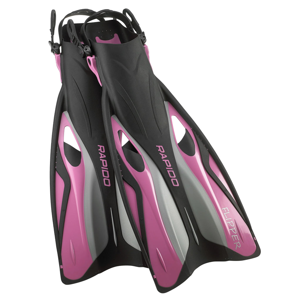 Snorkel Mask with Adjustable Flipper Fins and Dry Snorkel Set Travel Bag U638947