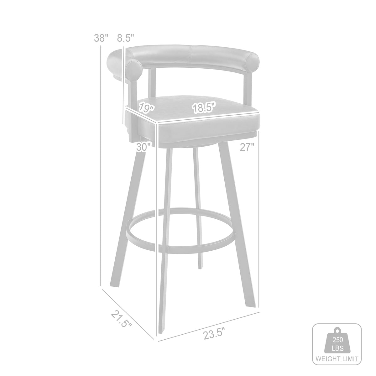 Gray/Chrome Swivel Bar Stool V9734