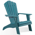 Oversized Blue Poly Lumber Adirondack Chair with Cup Holder P9172