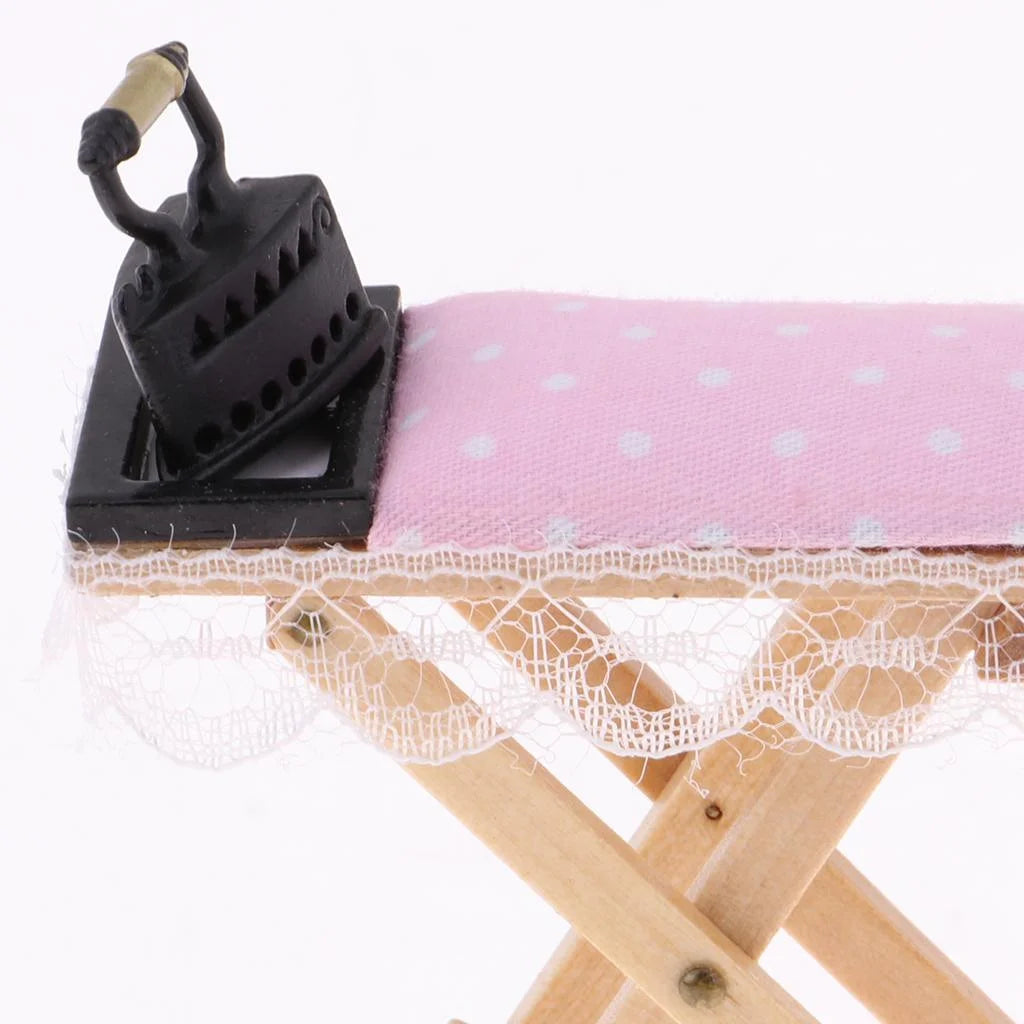 Vintage Dollhouse Miniature Wooden Ironing Board Table P4300