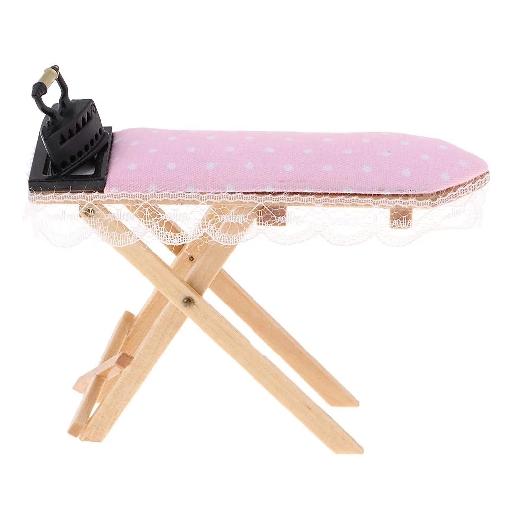 Vintage Dollhouse Miniature Wooden Ironing Board Table P4300