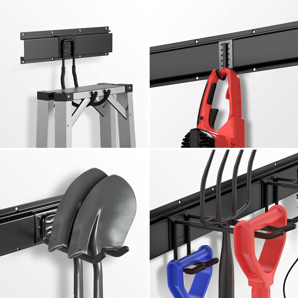 14 PCS Steel Garage Tool Organizer Wall Mounted with 10 Hooks G63966