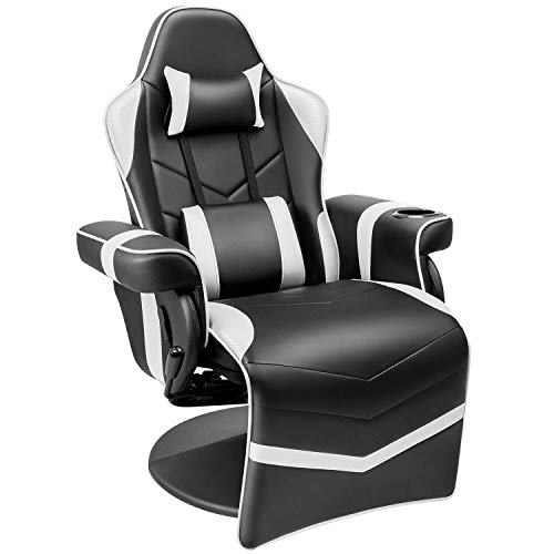 Black Pu Leather Ergonomic Reclining Gaming Sofa Chair with Footrest R688515