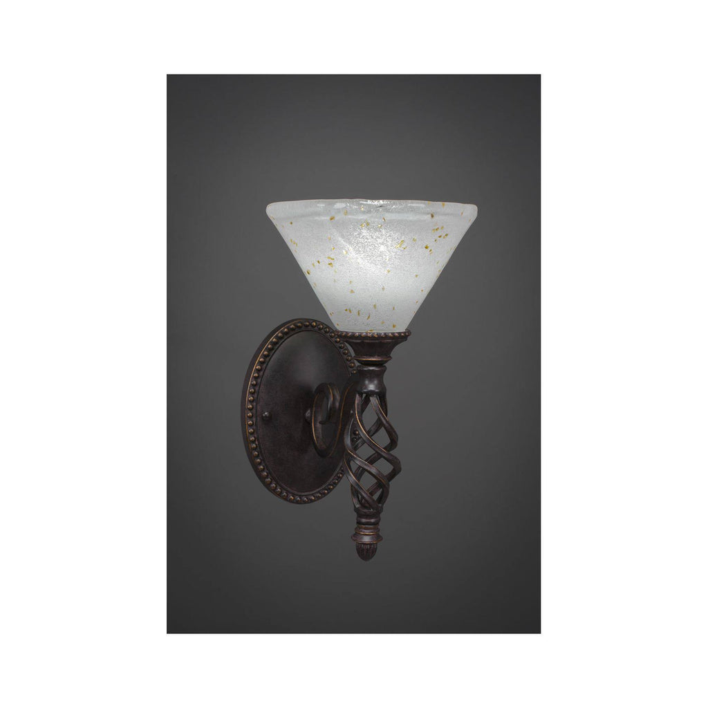 Dark Granite Wall Sconce with Gold Ice Glass Z823