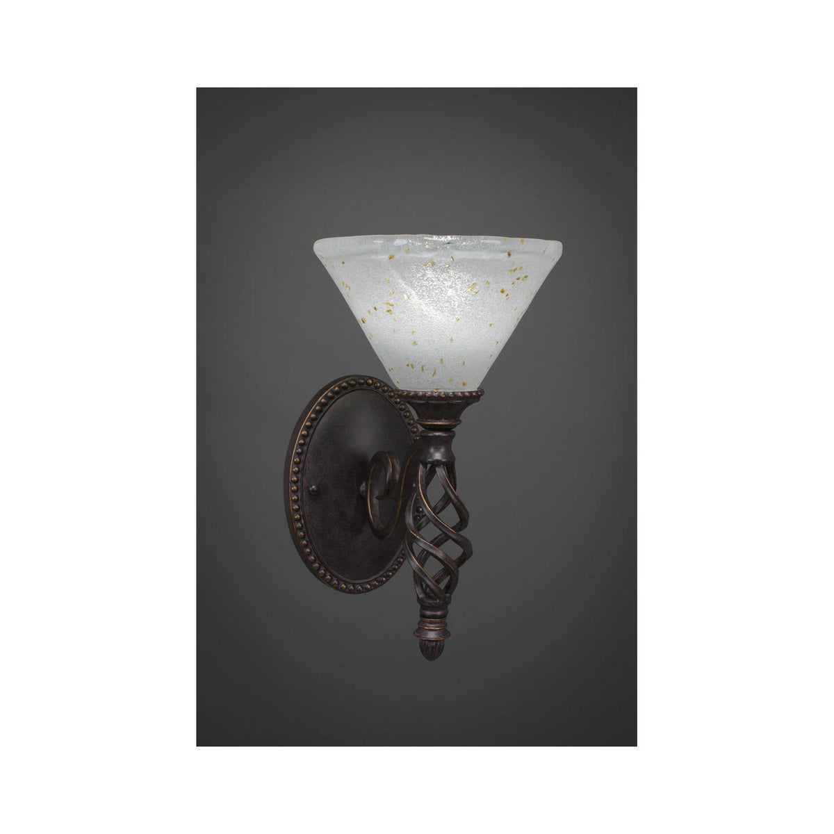 Dark Granite Wall Sconce with Gold Ice Glass Z823