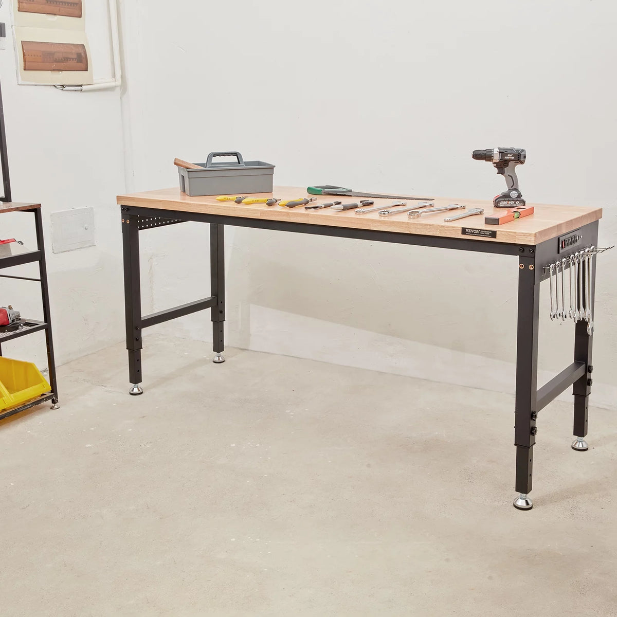 Adjustable 72" L X 25" W Workbench with Universal Wheels, 3000 LBS Load Capacity L4773
