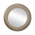 Large Round Wall Mirror with 3D Sculpted Wide Frame B9692
