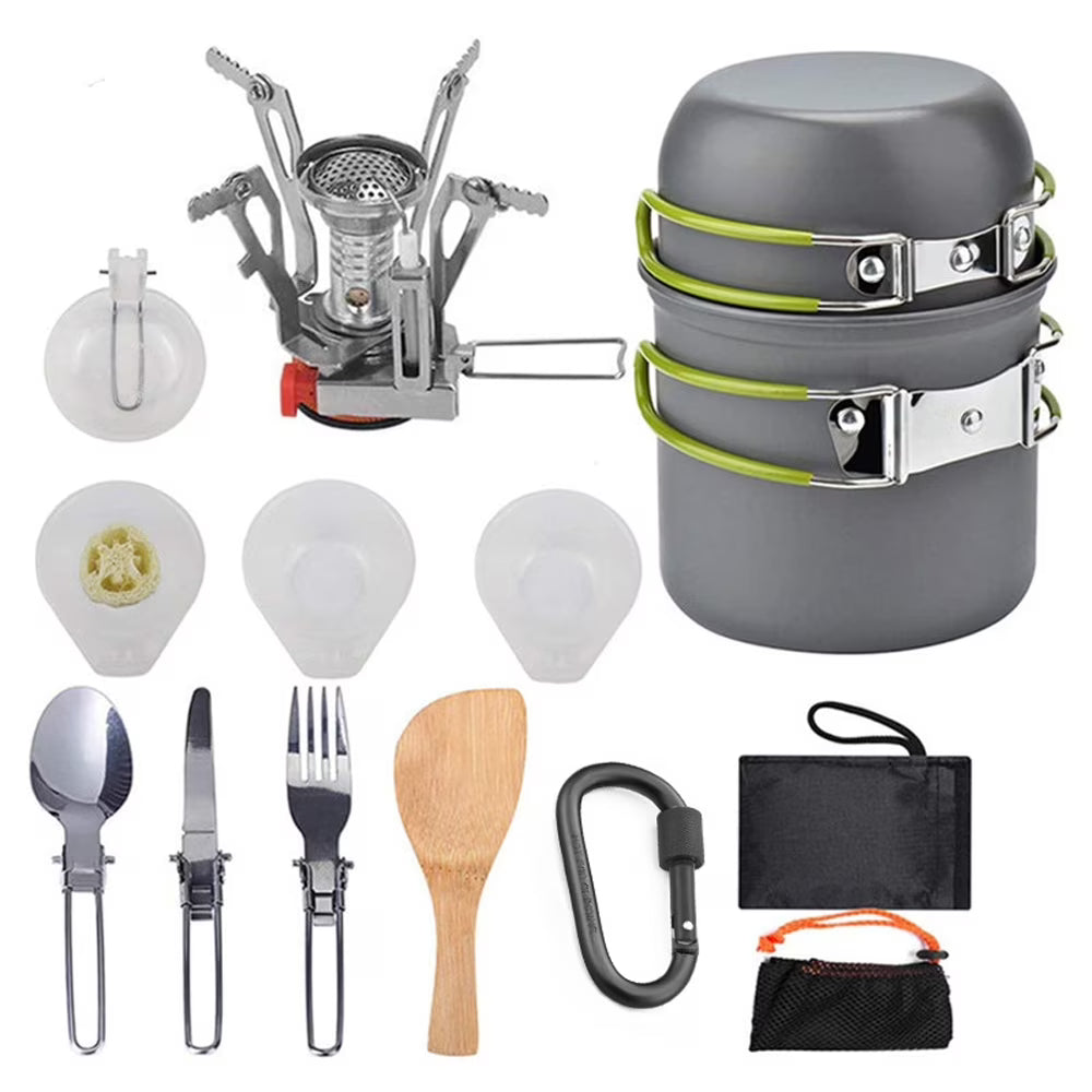 Camping Hiking Cookware Set Portable Pot Kit G799654