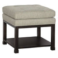 Putty/Almond Buff Tufted Square Ottoman with Storage W216