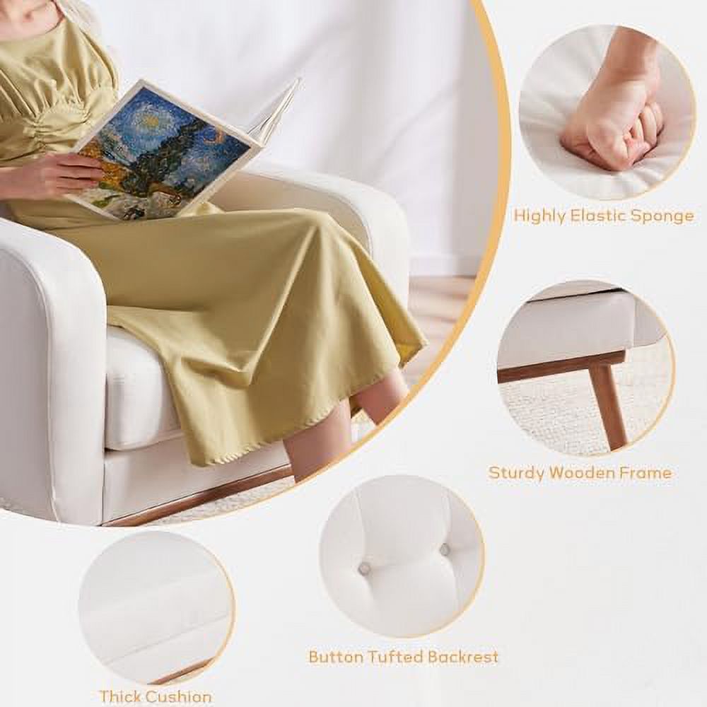 Fabric Accent Chair Button Tufted Upholstered Arm Chair F819182