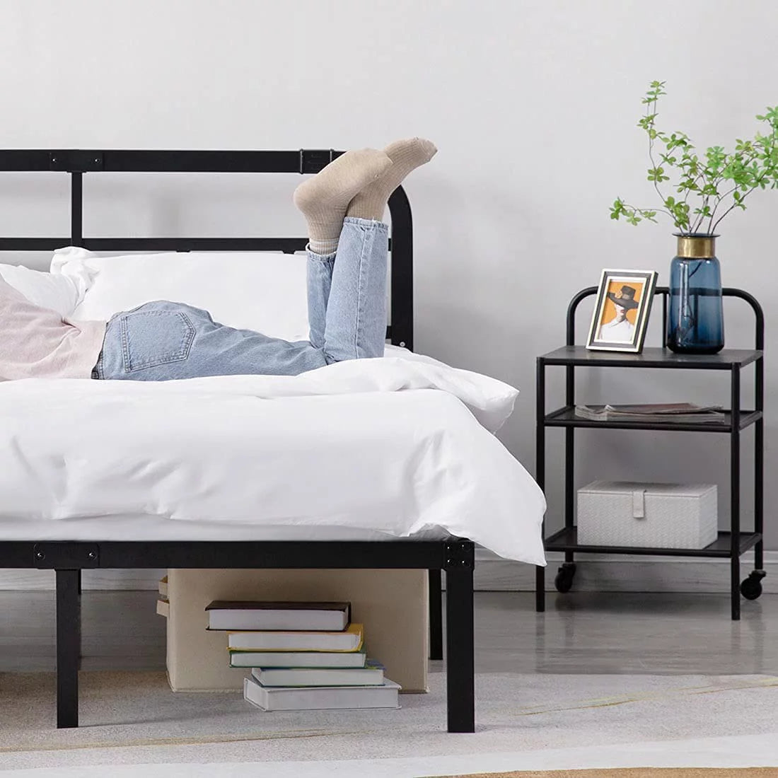 14 inch Queen Bed Frame with Headboard S6339