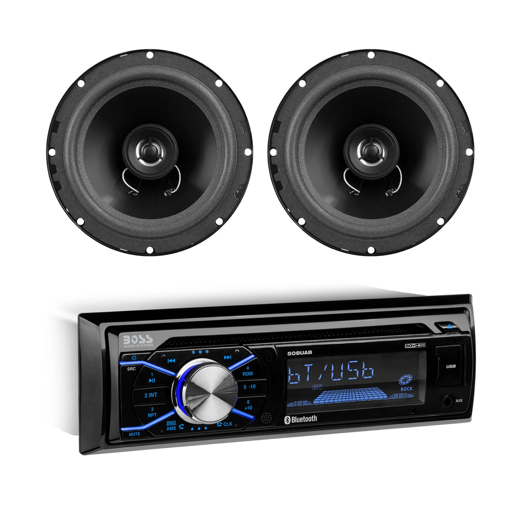 Single Din Car Stereo and Speakers E596612