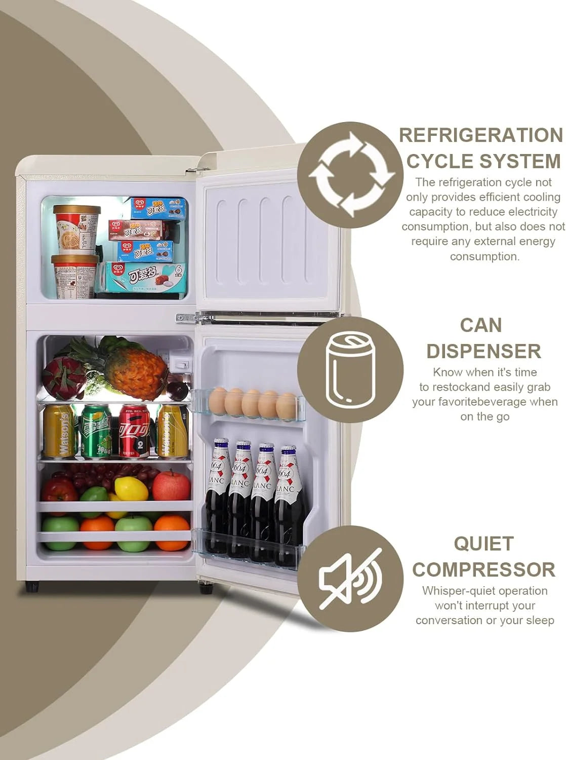 3.5 cu.ft Two Door Compact Refrigerator with Freezer, Red B73163