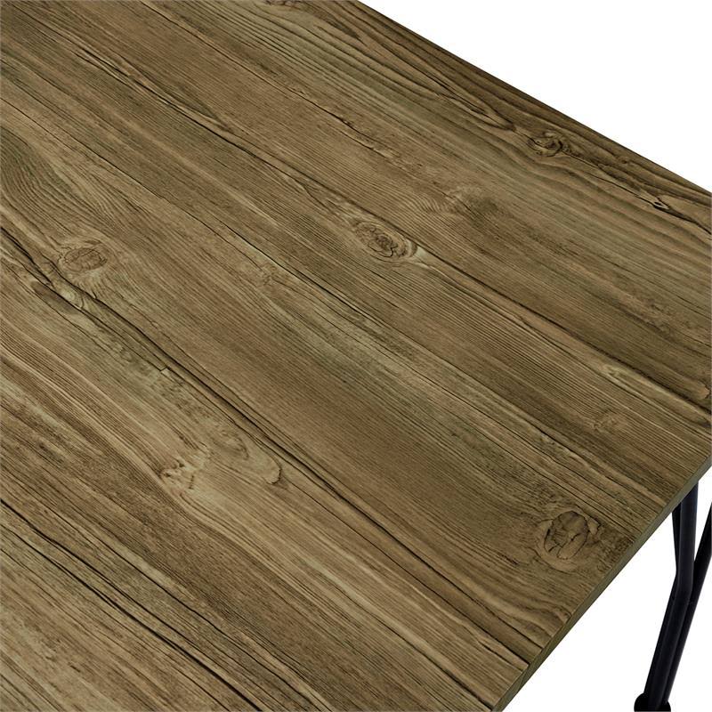 5-Piece Metal Dining Set Dark Bronze Natural M735978