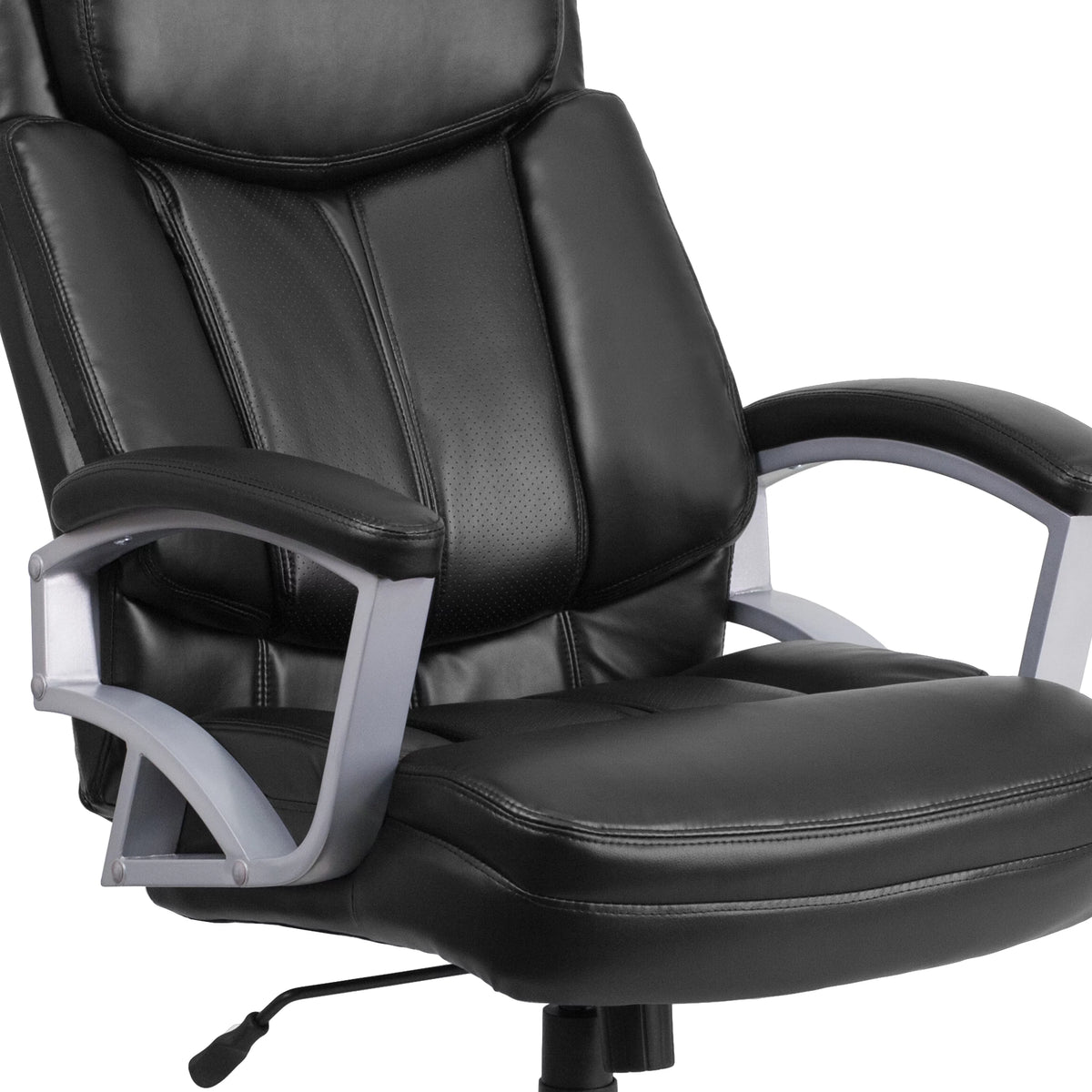 Black LeatherSoft Executive Swivel Office Chair with Arms E175
