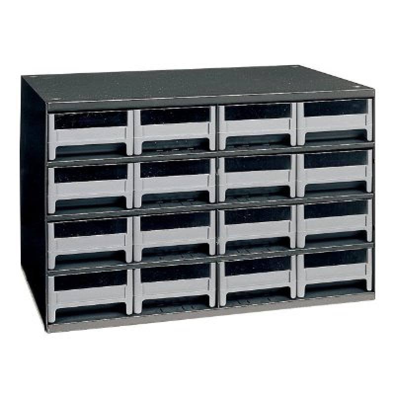 16 Drawer Steel Parts Storage Cabinet, Grey T976396