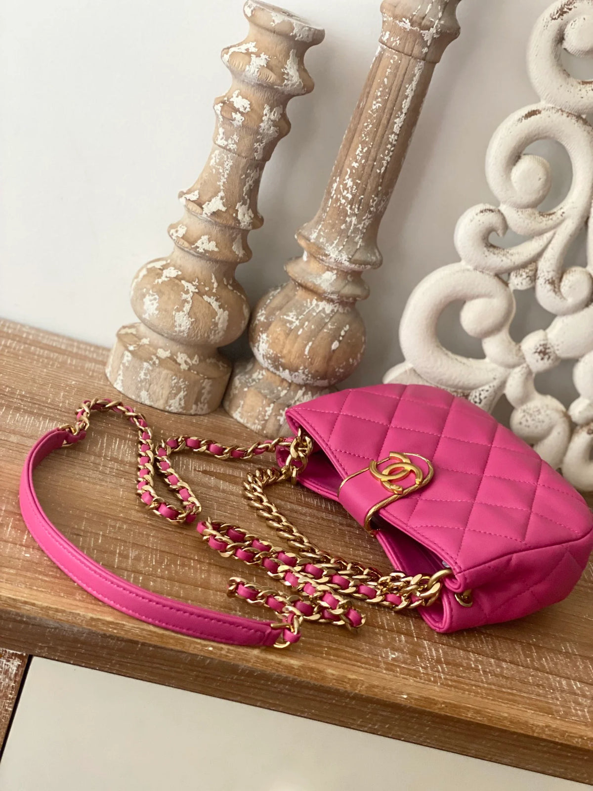 Small Hobo Bag Gold Hardware Pink F355139