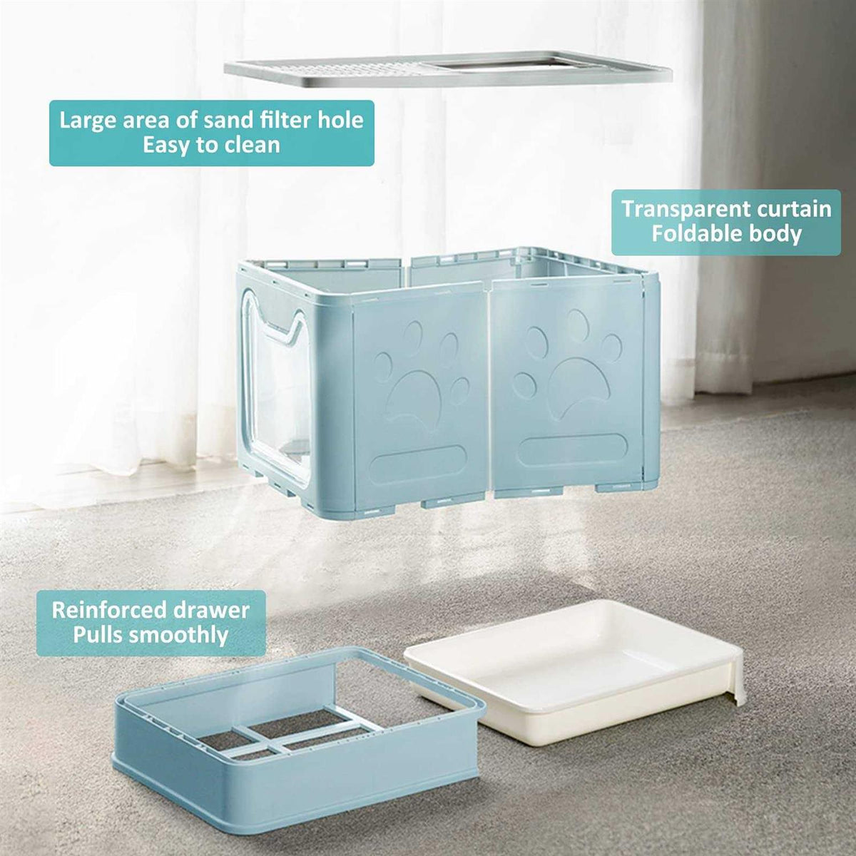 Enclosed Top Entry Cat Litter Box S5314