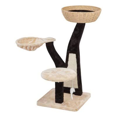 38x22 Plush and Wicker Cat Tree R463592