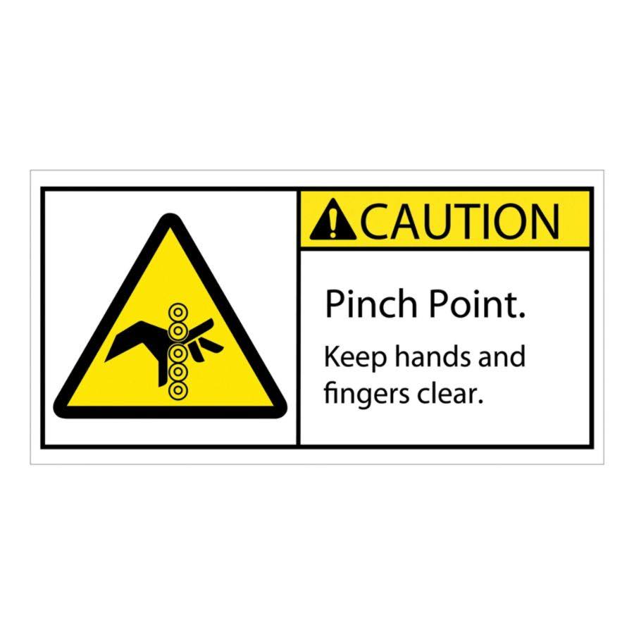 CAUTION Pinch Point Rollers Safety Label A9747