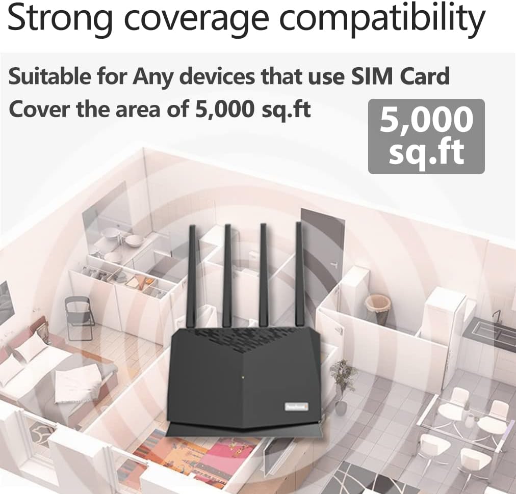 Cell Phone Signal Booster Kit, Up to 5,000 sq ft, 2G/3G/4G/5G LTE L28859