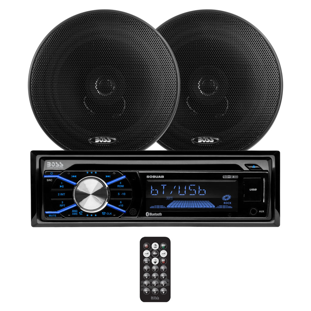 Single Din Car Stereo and Speakers E596612