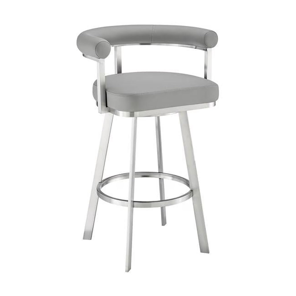 Gray/Chrome Swivel Bar Stool V9734