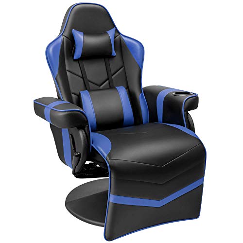 Black Pu Leather Ergonomic Reclining Gaming Sofa Chair with Footrest R688515