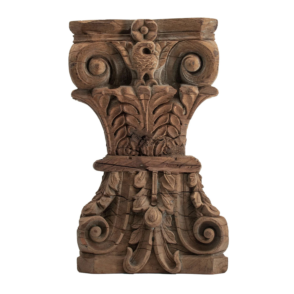 Carved Wooden Pillar Base Stool T221807